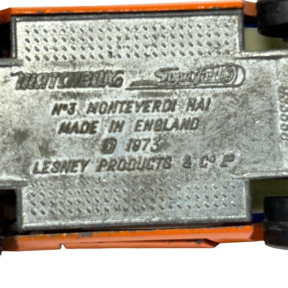 Vintage Matchbox 3 Monteverdi Hai Diecast Toy Car 70s Superfast Orange England - Picture 8 of 8